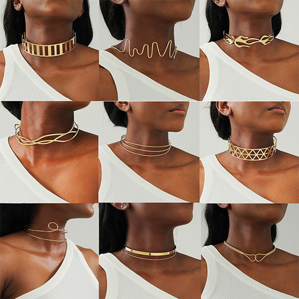 Geometrijske choker ogrlice 10 MODELA