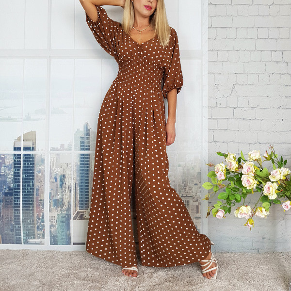 Točkasti kombinezon širokih nogavica 12 BOJA