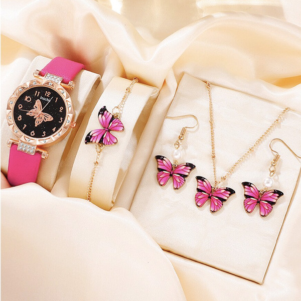 Komplet od 4 komada s leptirom sat ogrlica naušnice narukvica