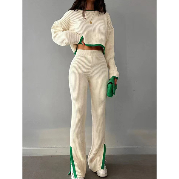 Pleteni komplet od 2 dijela s prorezima 6 BOJA