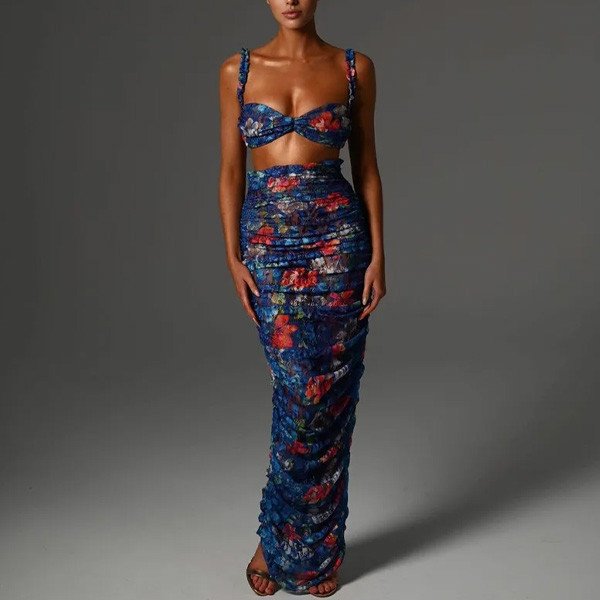 Čipkani komplet od 2 dijela dugi i kratki model 2 boje