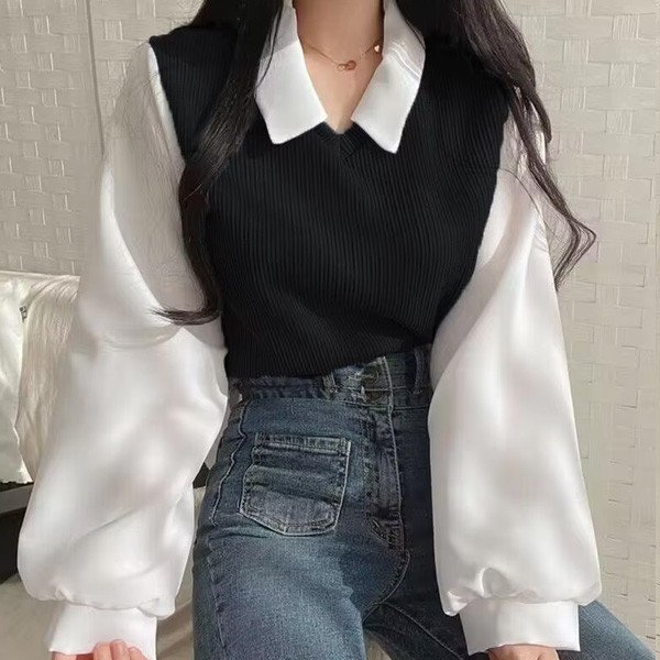 Bluza s kragnom 3 boje
