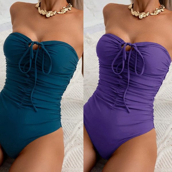 Jednodijelni push up kupaći kostim s naborima za vizualno smanjenje trbuha 8 boja