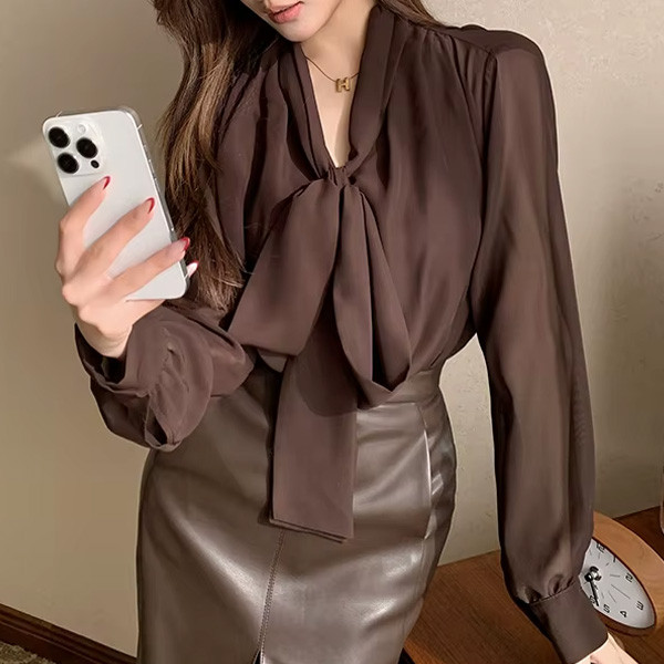 Košulja od šifona s mašnom