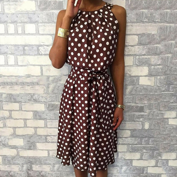 Mini točkasta haljina bez rukava veličina standardni M