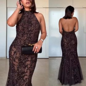 Luksuzna svečana haljina od tila s uvezom