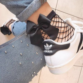 Mrežaste čarape s mašnom