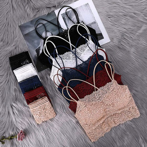 Komplet čipkanog rublja push up top + gaćice