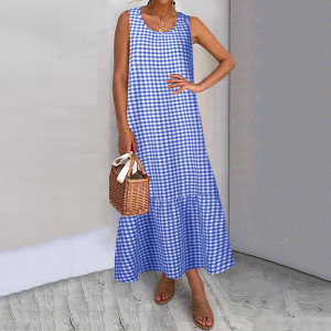 Duga pamučna haljina na volane 8 boja