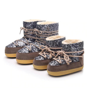 Zimske snježne čizme na šljokice za djecu i odrasle