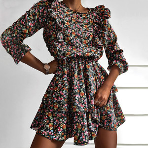 Mini cvjetna haljina na volane 2 modela