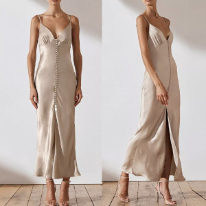 Satinirana haljina na dugmad 3 BOJE *Limitirana kolekcija*