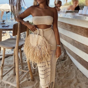 Pleteni boho komplet od dva dijela 3 BOJE