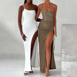 Elastična party haljina s visokim prorezom 3 boje