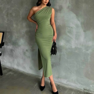 Nabrana Diana haljina na jedno rame