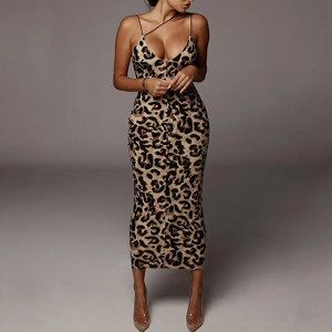 Midi haljina olovka kroja animal printa leopard zmija