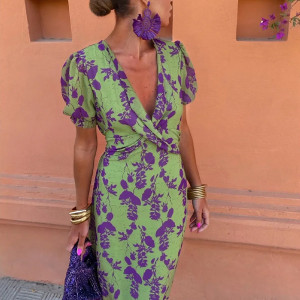 Elegantna cvjetna haljina sa čvorom