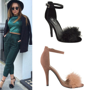 Sandale na petu sa krznom EU 38