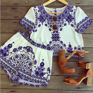 Kombinezon porculan uzorka u dva dijela