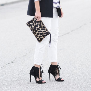 Sandale na petu s resicama