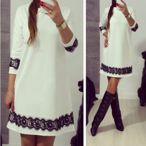 Mini šift čipkana haljina