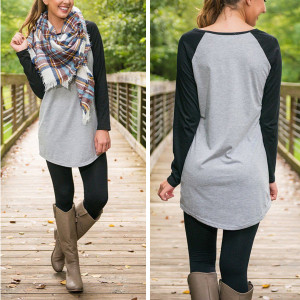 Casual siva majica crni rukavi