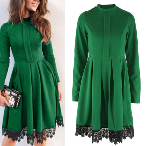 Midi elegantna večernja čipkana haljina