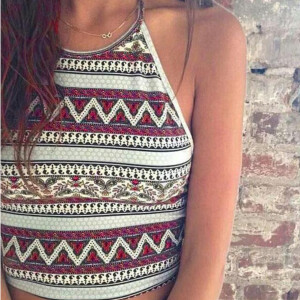 Boho top geometrijskog uzorka