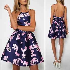 Party mini cvjetna satenasta haljina