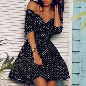 Mini party točkasta skater haljina