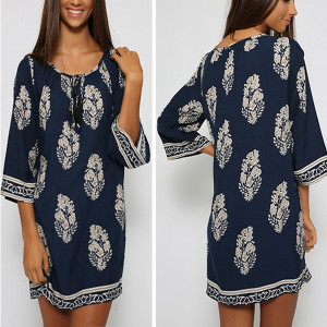 Mini boho list haljina