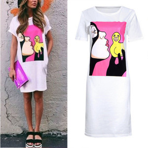 Mini blogerska majica haljina