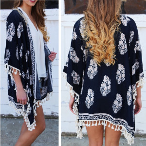 Retro casual kimono s resicama