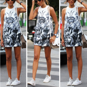 Mini retro cvjetna tunika haljina