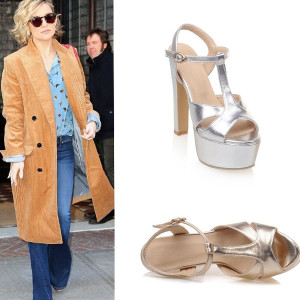 Platforma sandale zlatne srebrne EU 38