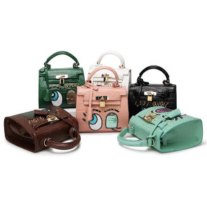 Mini kelly croco torba sa zakrpama i šljokicama