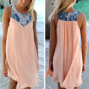 Mini casual asimetrična haljina od šifona