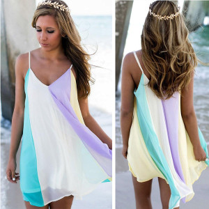 Asimetrična mini haljina duginih boja