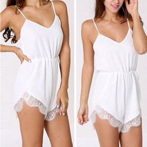 Kombine satenasti čipkani kombinezon za plažu