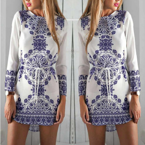 Mini šift haljina porculanskog printa