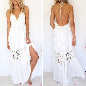 Maxi haljina dubokog V izreza i otvorenih leđa