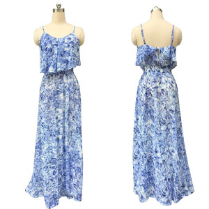 plava krupni cvjetni uzorak