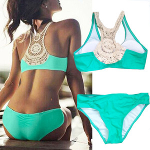 Dvodijelni push up kupaći kostim s kačkanim leđima