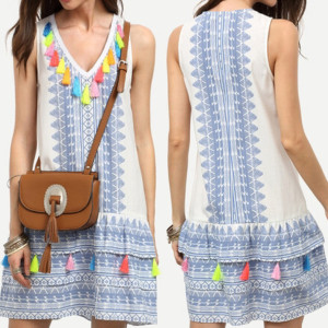 HIT boho etno mini haljina s resicama