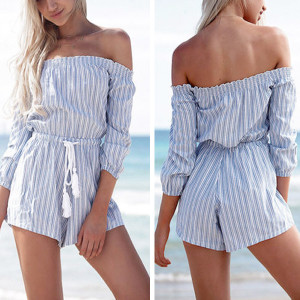 Prugasti kombinezon dugih rukava