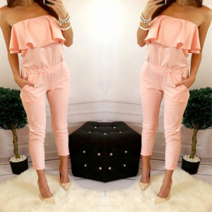 Dugi elegantni kombinezon s volanima