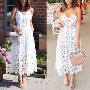 Luksuzna čipkana cami midi haljina