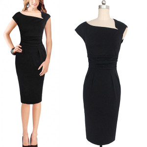 Luksuzna midi pencil asimetrična haljina