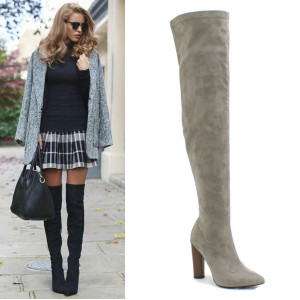 Čizmice iznad koljena stabilna peta