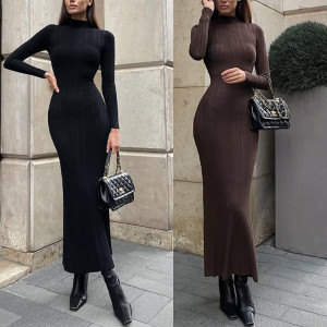 Rebrasta haljina srednje duljine 3 boje